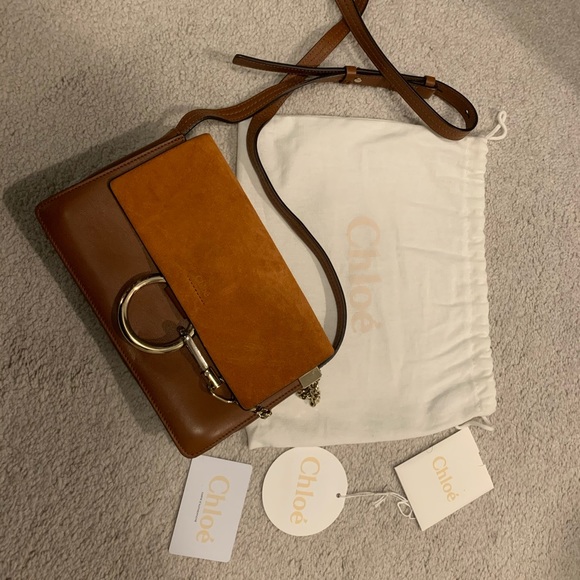 Authentic Chloe small Faye bag, Tan, with dust bag and ID card - Picture 1 of 7